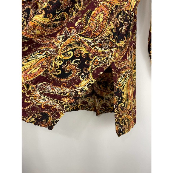 J.Jill Soft Boatneck Peplum Fall All Over Paisley Vented Tunic Sz Lg #4103 - Picture 7 of 11